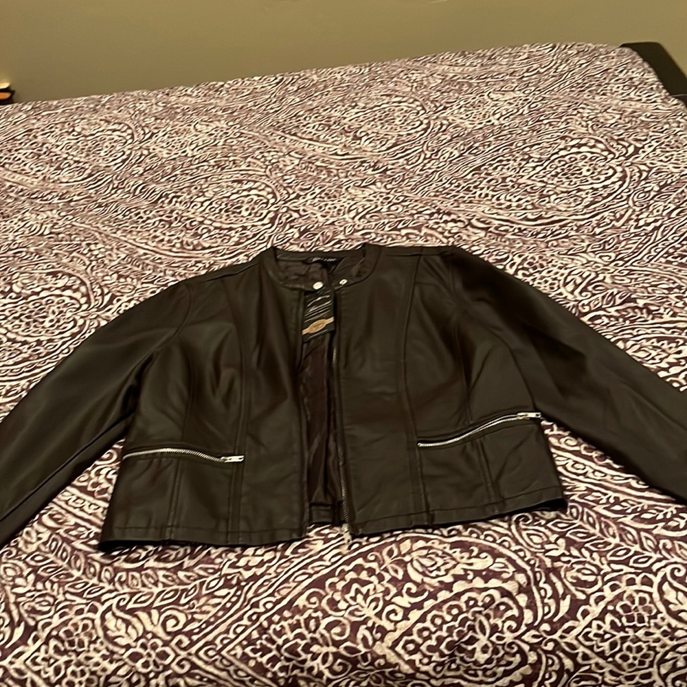 Never worn faux leather jacket!